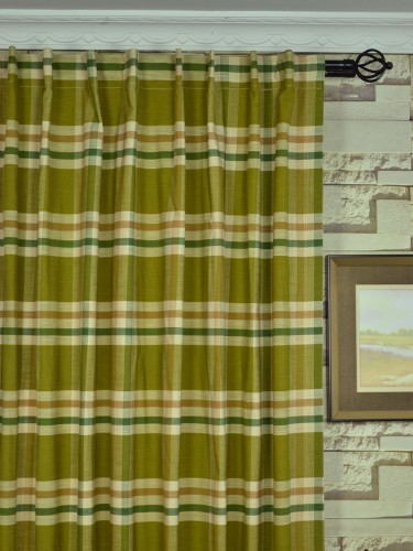 Paroo Cotton Blend Large Plaid Concaeled Tab Top Curtain Heading Style