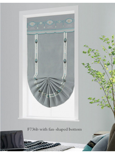 QYBHF736 High Quality Chenille Custom Made Roman Blinds For Home Decoration(Color: F736b with fan shaped bottom)