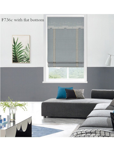 QYBHF736 High Quality Chenille Custom Made Roman Blinds For Home Decoration(Color: F736c with flat bottom)