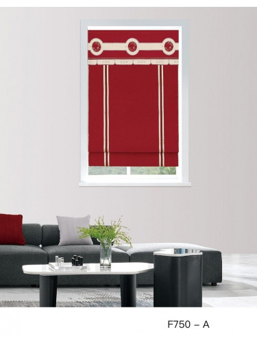 QYBHF750 High Quality Chenille Red Custom Made Roman Blinds For Home Decoration(Color: F750 with flat bottom)