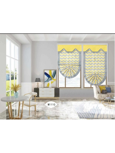 QYBHM1110 High Quality Blockout Custom Made Yellow Roman Blinds For Home Decoration