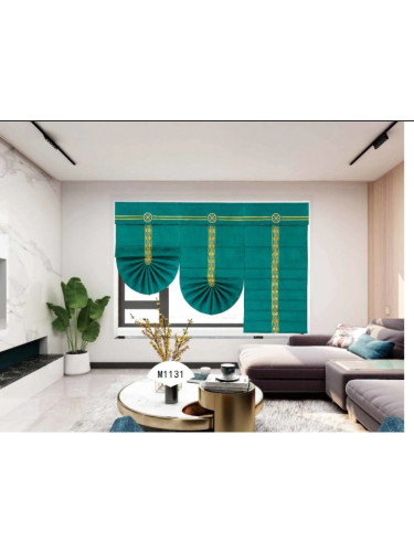 QYBHM1131 High Quality Blockout Custom Made Dark Green Roman Blinds For Home Decoration