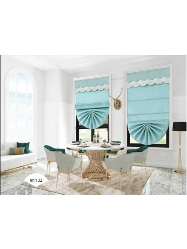 QYBHM1132 High Quality Blockout Custom Made Blue Roman Blinds For Home Decoration