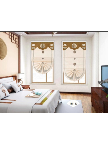 QYBHM1133 High Quality Blockout Custom Made Beige Roman Blinds For Home Decoration