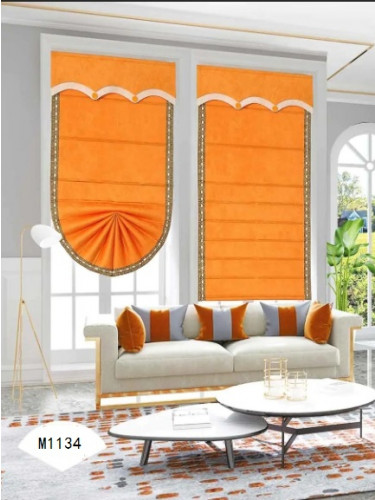 QYBHM1134 High Quality Blockout Custom Made Gold Roman Blinds For Home Decoration(Color: Gold)