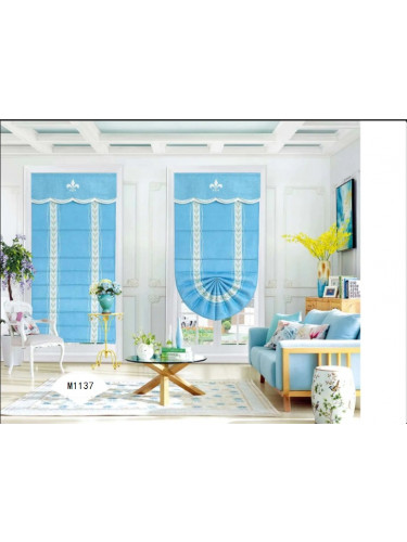 QYBHM1137 High Quality Blockout Custom Made Blue Roman Blinds For Home Decoration