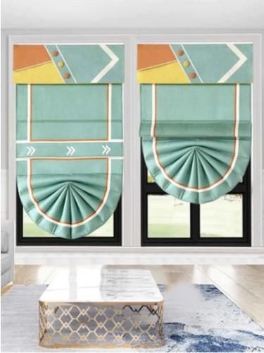 QYBHM1161 High Quality Blockout Custom Made Green Roman Blinds For Home Decoration(Color: Green)