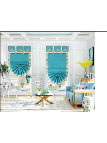 QYBHM1164 High Quality Blockout Custom Made Blue Roman Blinds For Home Decoration