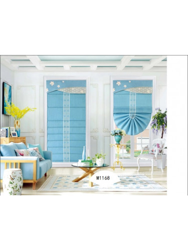 QYBHM1168 High Quality Blockout Custom Made Blue Roman Blinds For Home Decoration