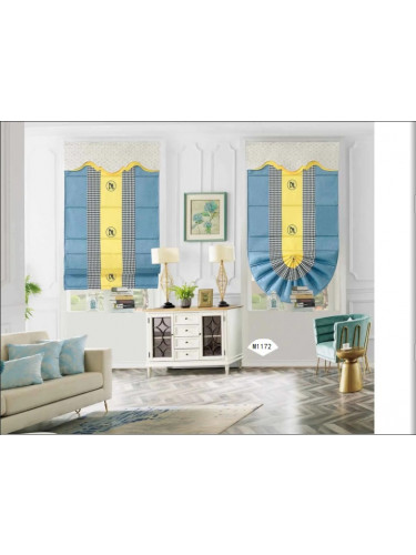 QYBHM1172 High Quality Blockout Custom Made Blue Roman Blinds For Home Decoration