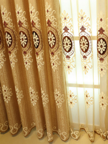 Hebe Mid-scale Scrolls Waterfall and Swag Valance and Sheers Custom Made  Velvet Curtains Pair 