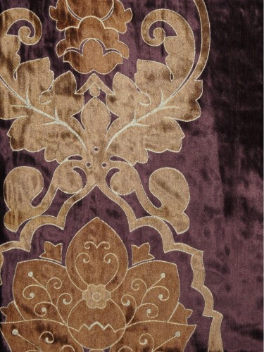 Hebe Floral Damask Concealed Tab Top Velvet Curtains