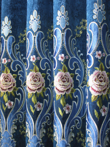 Hebe Eye-catching Velvet Fabrics Per Quarter Meter (Color: Blue)