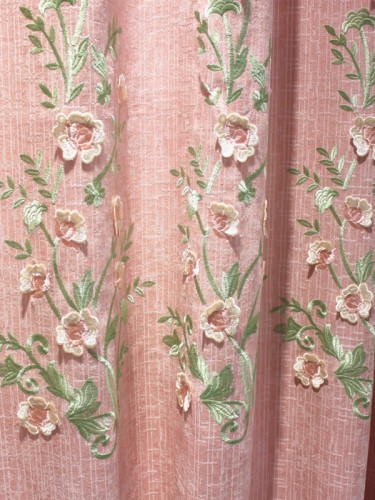 QY2168H Lachlan Embroidered Floral Thick Chenille Custom Made Curtains