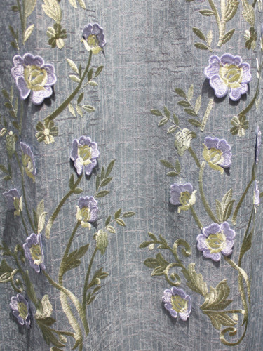 QY2168H Lachlan Embroidered Floral Thick Chenille Custom Made Curtains