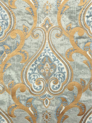 Maia Impressive Damask Velvet Custom Made Curtains (Color: Ash gray)