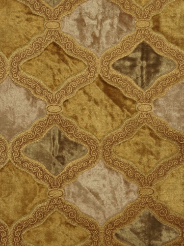 Maia Geometrical Rod Pocket Velvet Curtains (Color: Earth yellow)