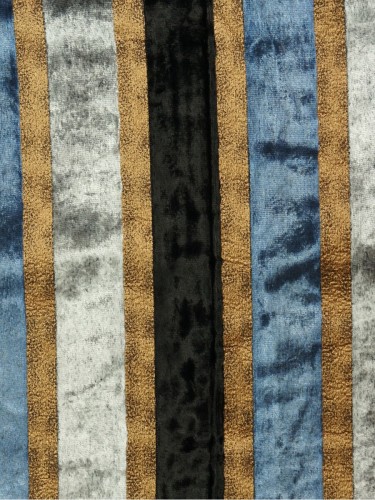 Maia Luxurious Stripe Velvet Fabrics Per Quarter Meter (Color: Black )