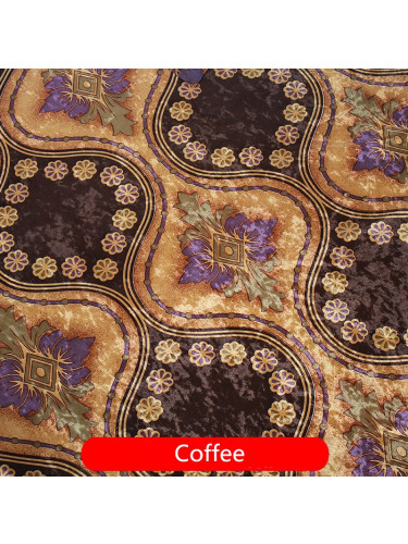 Maia Vintage Damask Versatile Pleat Velvet Curtains (Color: Coffee)