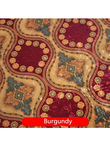 Maia Vintage Damask Velvet Custom Made Curtains (Color: Burgundy)