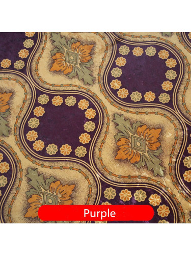 Maia Vintage Damask Versatile Pleat Velvet Curtains (Color: Purple)