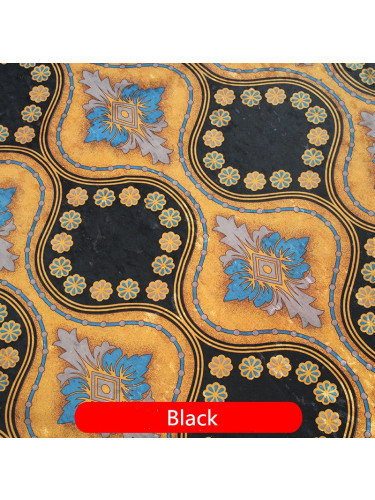 Maia Vintage Damask Versatile Pleat Velvet Curtains (Color: Black)