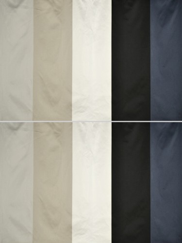 Silver Beach Bold Stripe Versatile Pleat Faux Silk Curtains (Color: Ecru)