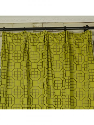 Silver Beach Embroidered Chinese-inspired Versatile Pleat Faux Silk Curtains Fabric Details