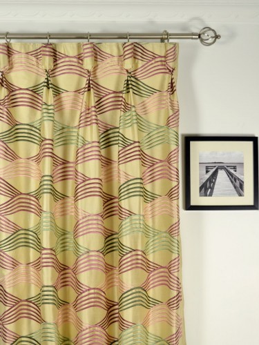Halo Embroidered Ripple-shaped Goblet Dupioni Silk Curtains Heading Style