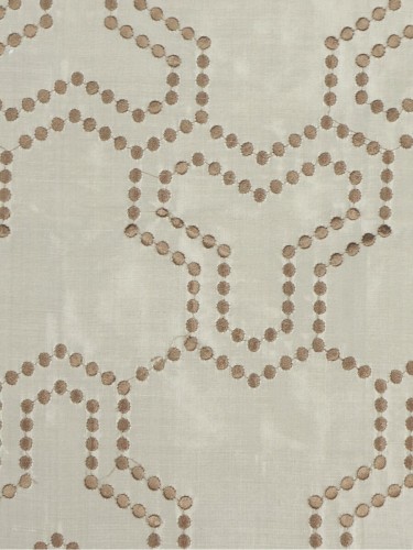 Halo Embroidered Simple Spots Dupioni Silk Fabrics (Color: Eggshell)