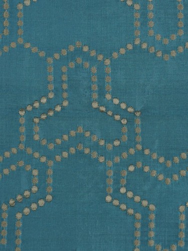 Halo Embroidered Simple Spots Dupioni Silk Fabrics (Color: Celestial blue)