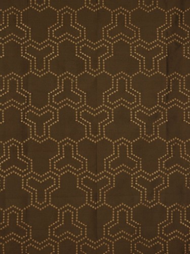 Halo Embroidered Simple Spots Dupioni Silk Custom Made Curtains (Color: Chocolate)