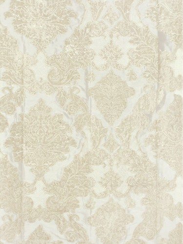 Rainbow Embroidered Damask Dupioni Custom Made Curtains (Color: Ivory)