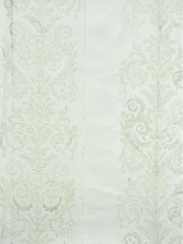 Rainbow Embroidered Classic Damask Tab Top Dupioni Silk Curtains (Color: Ivory)