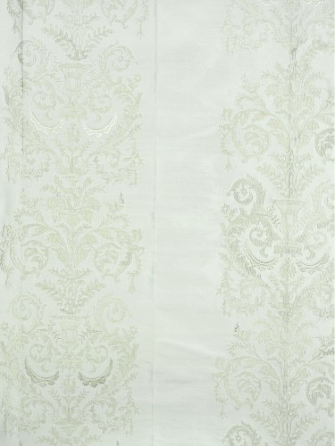 Rainbow Embroidered Classic Damask Versatile Pleat Dupioni Silk Curtains (Color: Ivory)