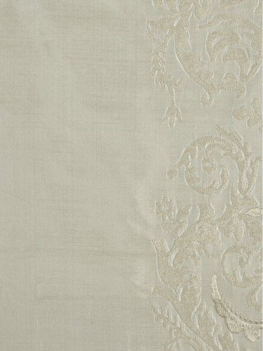 Rainbow Embroidered Classic Damask Eyelet Dupioni Silk Curtains (Color: Beige)