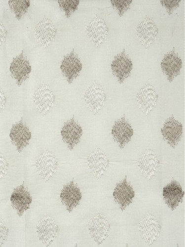 Rainbow Embroidered Lozenge-shaped Dupioni Silk Fabrics (Color: Ivory)