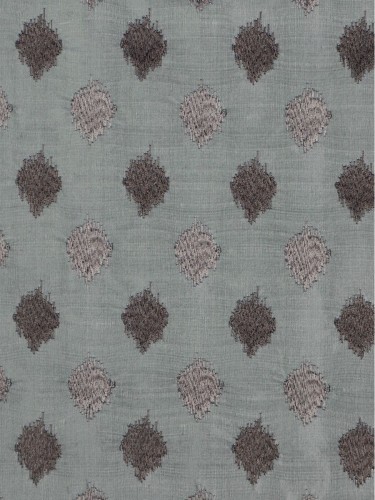 Rainbow Embroidered Lozenge-shaped Dupioni Silk Fabric Sample (Color: Cadet grey)