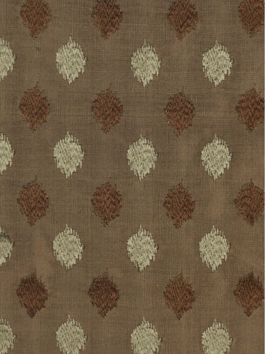 Rainbow Embroidered Lozenge-shaped Dupioni Silk Custom Made Curtains (Color: Brown)