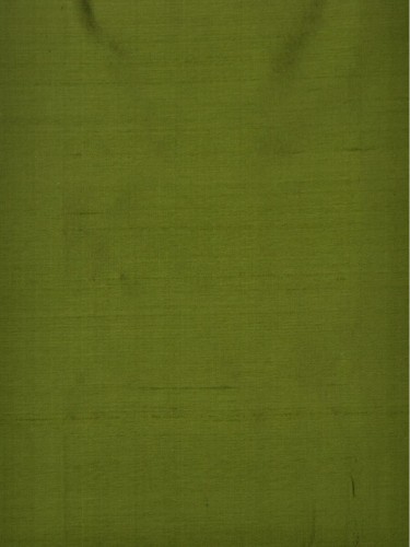 Oasis Solid Green Dupioni Silk Fabric Sample (Color: Fern green)