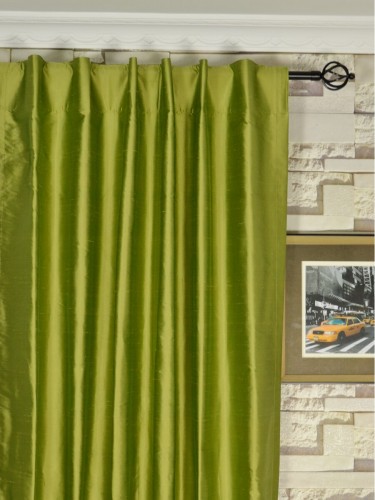 Oasis Crisp Plain Concealed Tab Top Dupioni Silk Curtains Heading Style