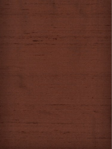 Oasis Solid Brown Dupioni Silk Fabric Sample (Color: Rust)