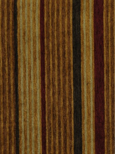 Petrel Heavy-weight Stripe Single Pinch Pleat Chenille Curtains (Color: Brown)