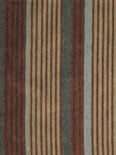 Petrel Heavy-weight Stripe Single Pinch Pleat Chenille Curtains (Color: Rust)