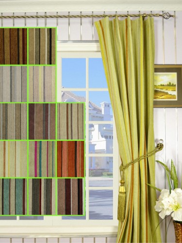 Petrel Heavy-weight Stripe Single Pinch Pleat Chenille Curtains