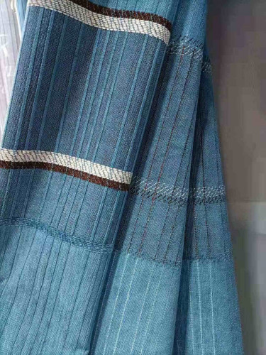 QYFL1421A Barwon Stripe Jacquard Velvet Custom Made Curtains For Living Room