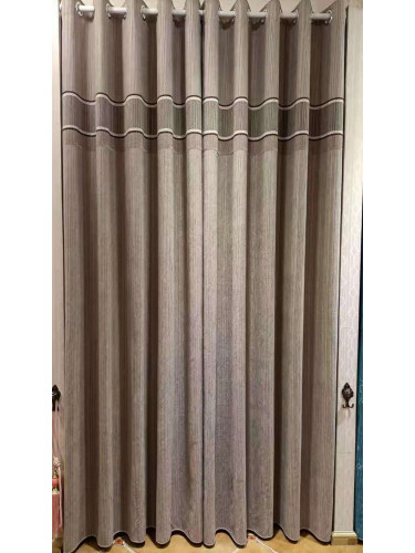 QYFL1421A Barwon Stripe Jacquard Velvet Custom Made Curtains For Living Room