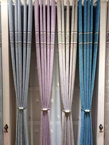 QYFL1421B Barwon Twill Jacquard Velvet Custom Made Curtains For Living Room