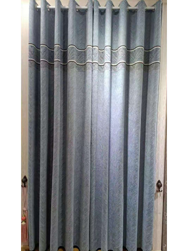 QYFL1421B Barwon Twill Jacquard Velvet Custom Made Curtains For Living Room(Color: Grey)