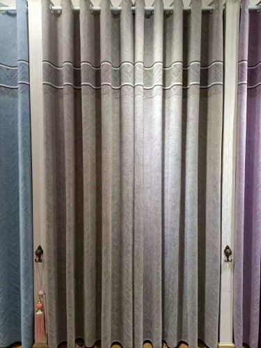 QYFL1421B Barwon Twill Jacquard Velvet Custom Made Curtains For Living Room